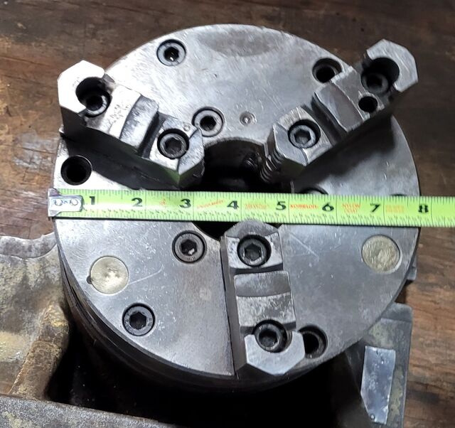 8" Bison Super Spacer #2184, 3-jaw chuck, 2.25" hole - Image 8