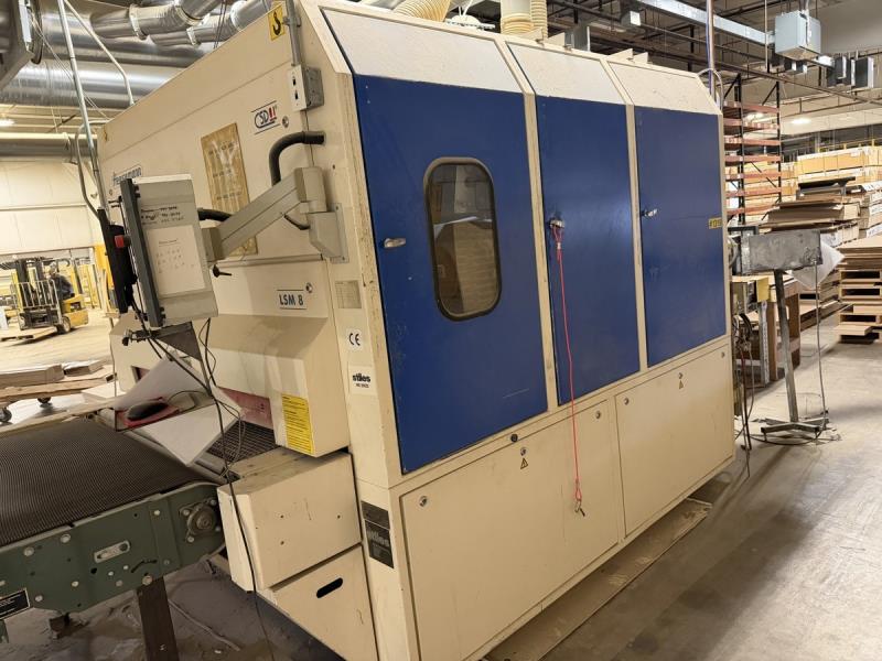 53" Heesemann #LSM-8, 4-head wide belt sander, crossbelt drum, combination, cleaning brush head, 2004 - Image 5