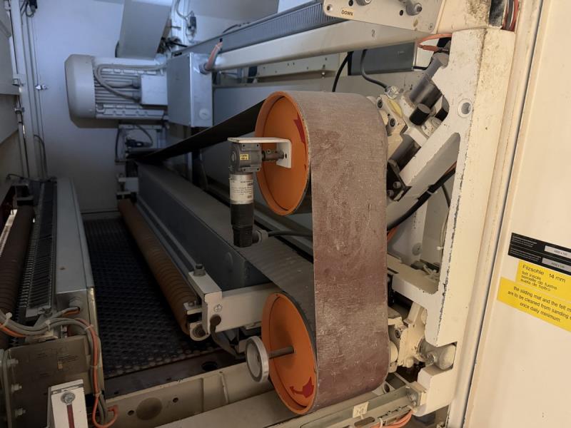 53" Heesemann #LSM-8, 4-head wide belt sander, crossbelt drum, combination, cleaning brush head, 2004 - Image 7