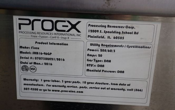 Processing Resources International #SRB16-46GP, Food Processing Machine, 308 LBS, 208 V., 3 Ph., 2016 - Image 4