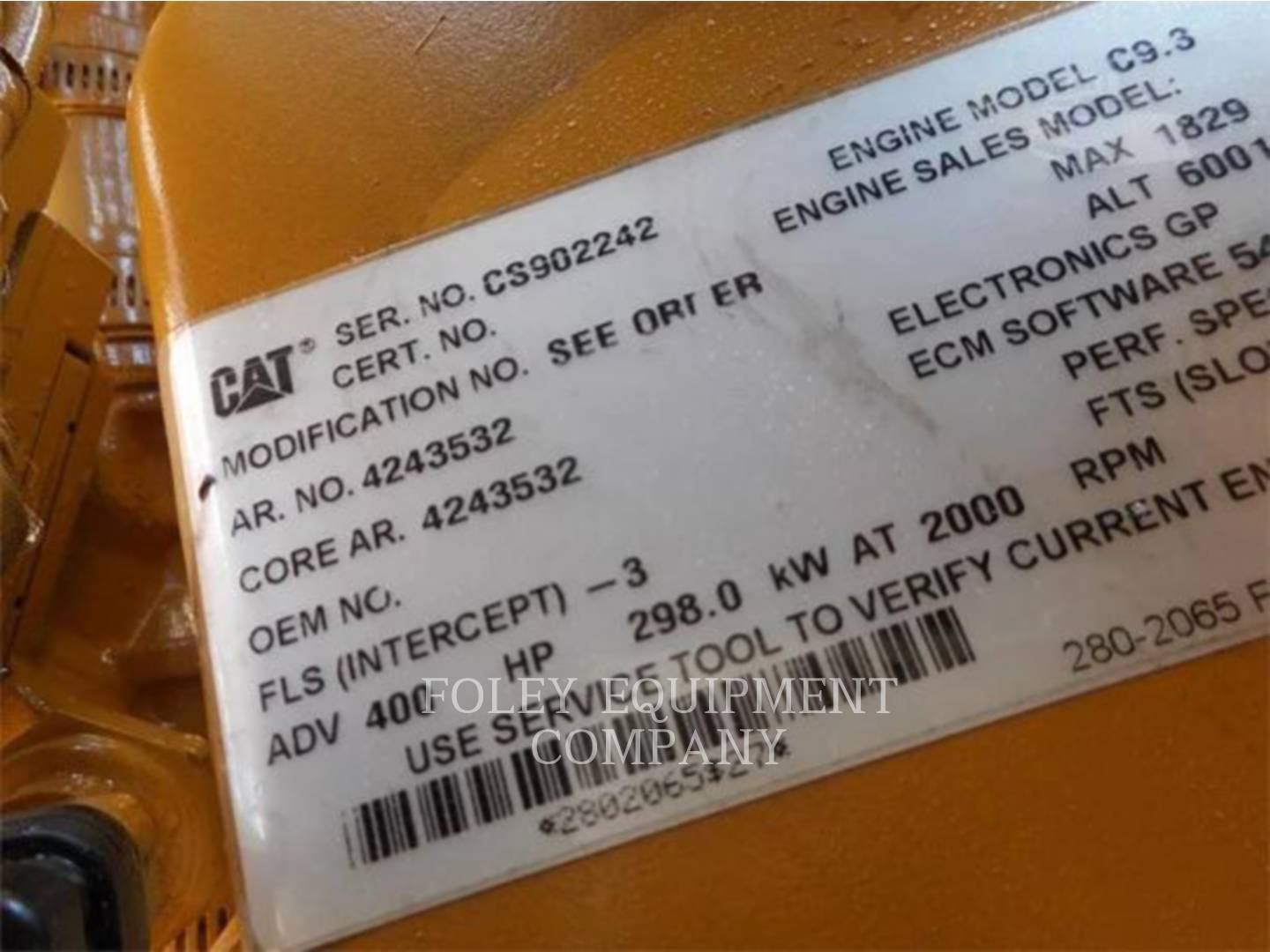 400 HP Caterpillar #C9.3, 2000 RPM, ctrl panel, mounted radiator, 2018 - Image 5