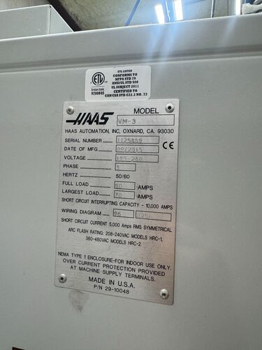Haas #VM-3, CNC vertical machining center, 24 automatic tool changer, 40" X, 26" Y, 25" Z, 12000 RPM, 30 HP - Image 4