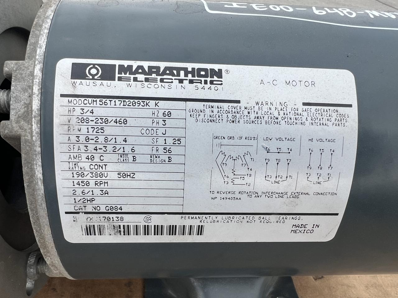 Fuel Transfer Pump, 3/4 HP Marathon Electric motor, 208-460 Volts, 3PH, (2 available) - Image 8