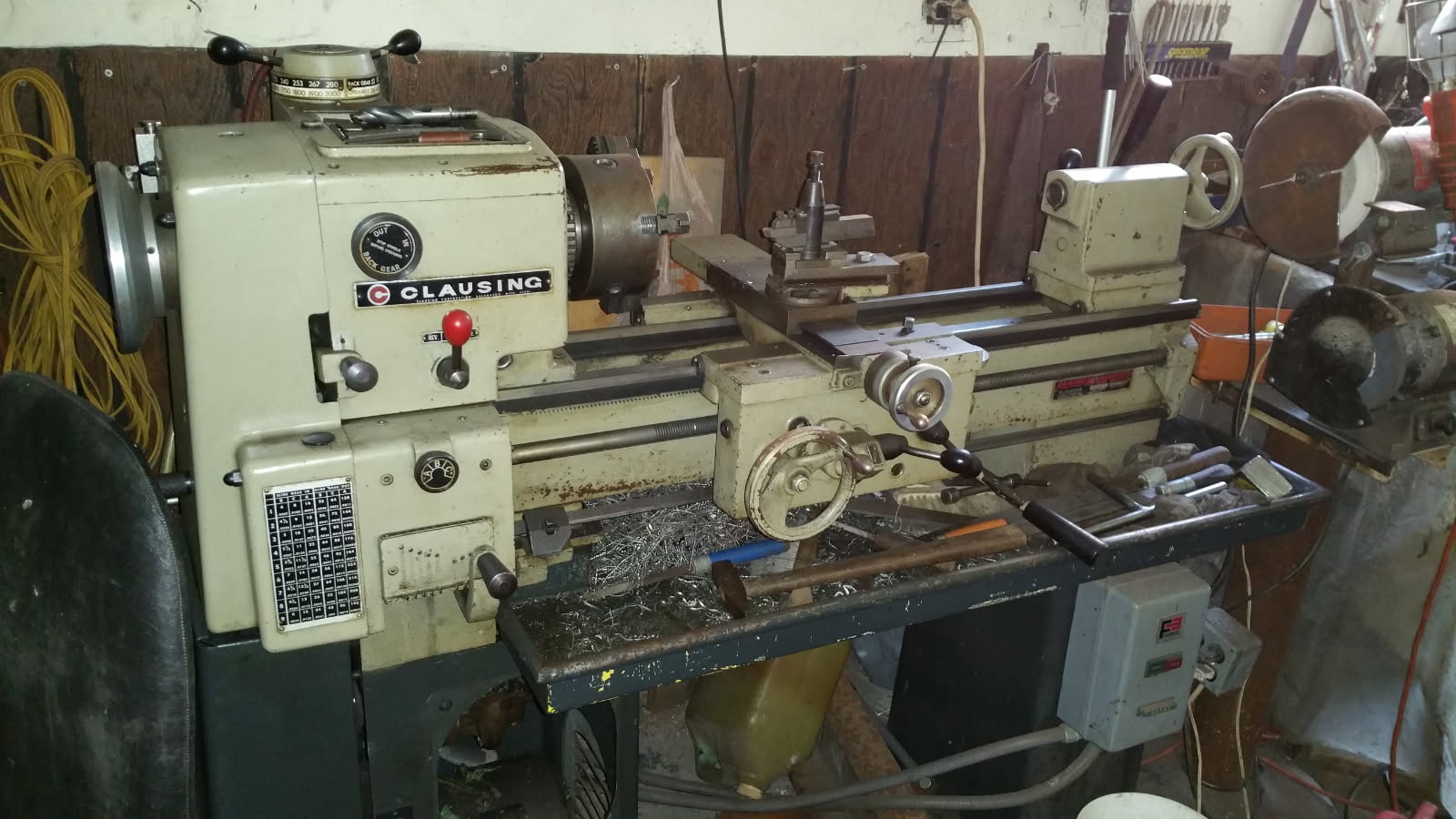 12" x 36" Clausing #5914, Engine Lathe, 7.25" socs, 1-3/8" hole thru spindle, 1.5 HP, 2000 RPM - Image 1