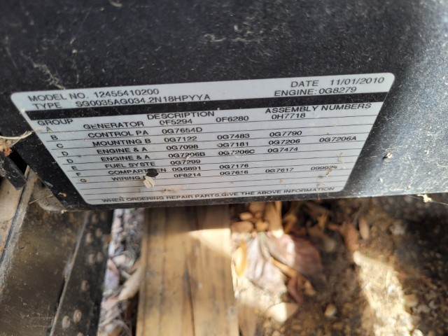 35 KW Generac #12455410200, Natural gas generator set, 120/240 Volts, 1-phase, 1800 RPM, S/N: 2108118, 2010 - Image 5