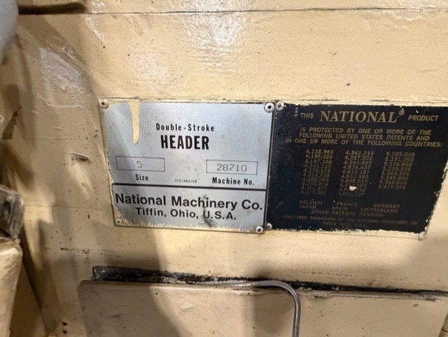 5/16" National #1D2B, High-Speed Double Stroke Header, w/ PKO, 4379 hours - Image 3