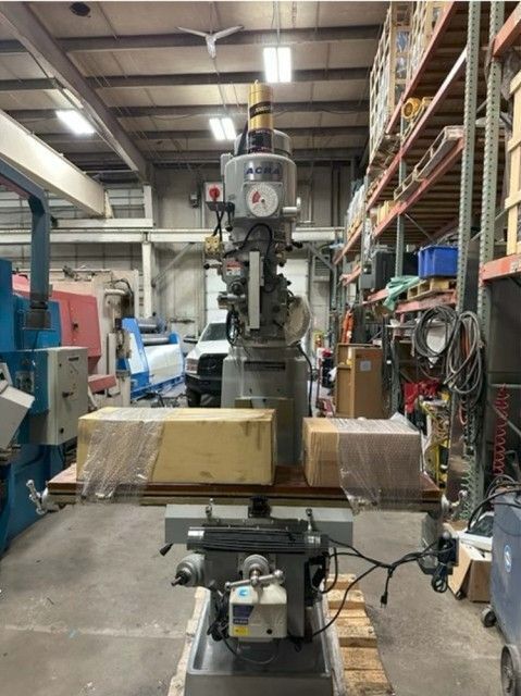 Acra #LCTM1, vertical mill, 39" x16.3" x5" travel, 3 HP, 10" x54" table, 18.5" ram, 9.6-28.1" throat, 1-shot - Image 3
