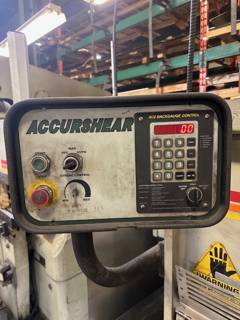 1/4" x 10' Accurshear #625010, Hydraulic Power Squaring Shear, 22 SPM, 20 HP, 36" Back Gauge, 1998 - Image 3