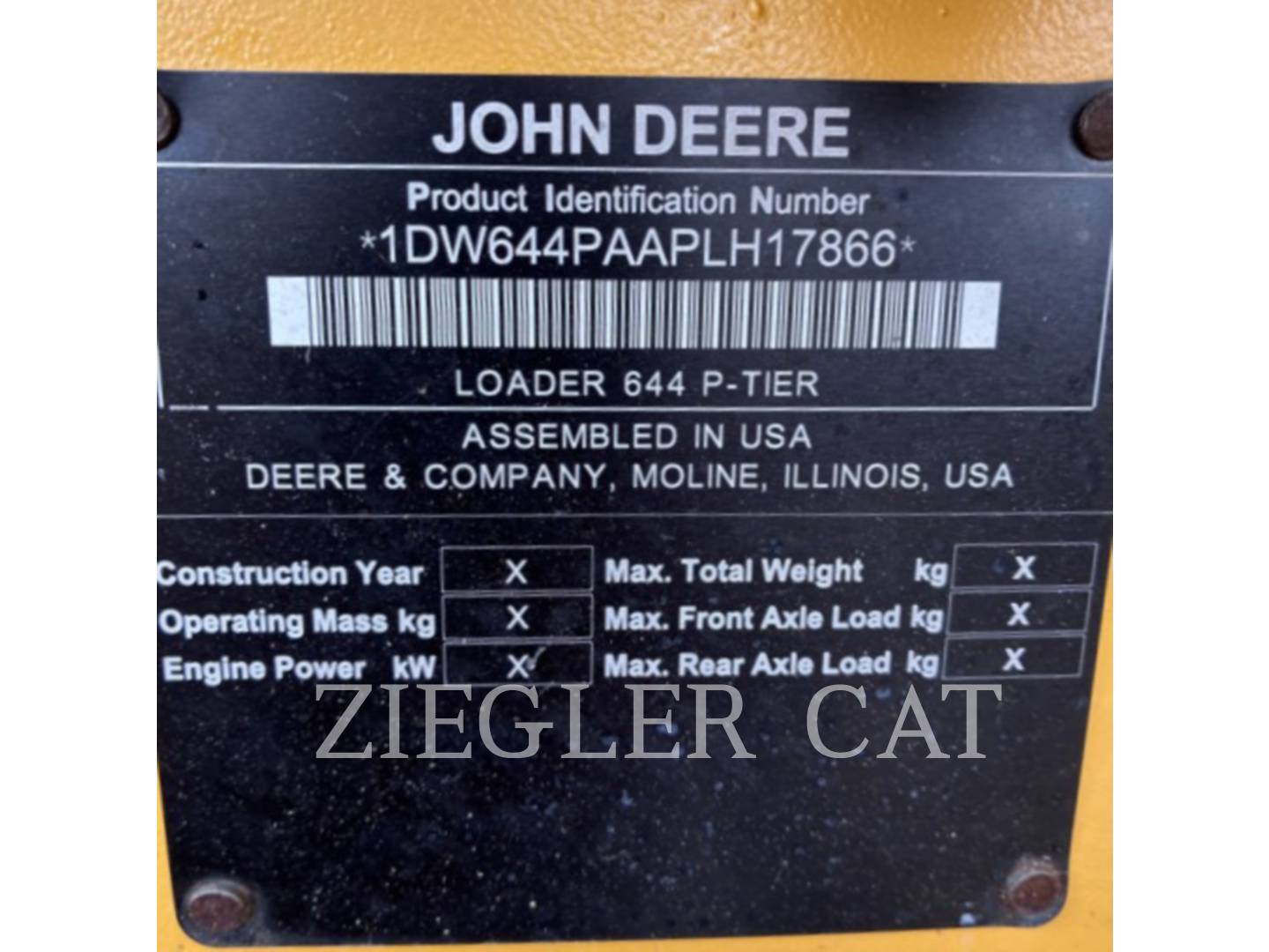 Deere & Co. 644P, Wheel Loader, 6010 hours, S/N: 1DW644PAAPLH17866, 2023 - Image 6