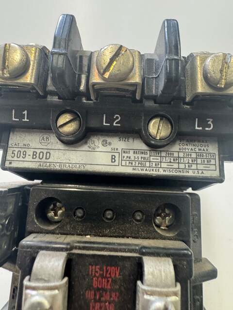 Allen-Bradley Magnetic Motor Starter 509-BOD - Image 2