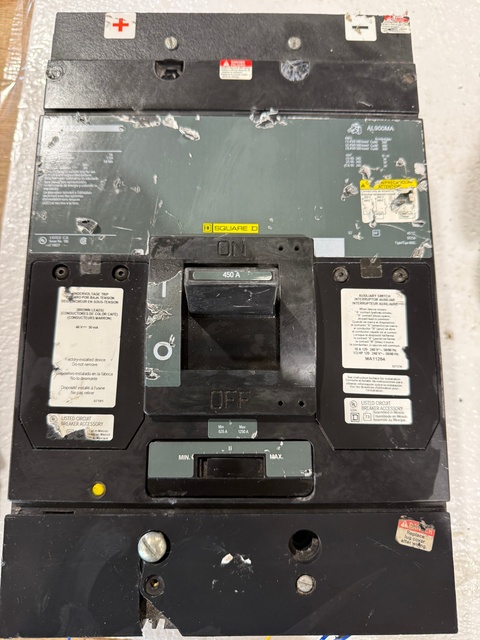450 Amps, Square D #MH450A, Molded Case Circuit Breaker, 3-pole, 600 Volt, 3PH - Image 1
