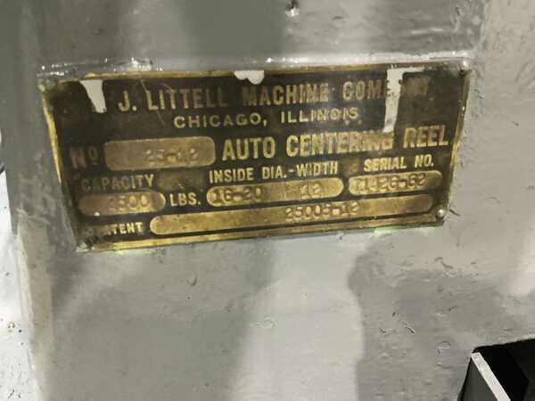 2500 lb. Littell #25-12, double end coil reel, 12" width, 48" outside dimensions, 15"-20.5" ID, electric - Image 6