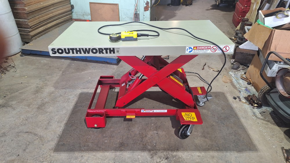 1100 lb. Southworth #CLL1.1-26, back saver lite portable lift, 24" x40" tbl., 36.5" lift height - Image 9