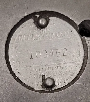 10" Cushman #1034E2, 3-jaw lathe chuck, 2" center hole, 94112 - Image 3