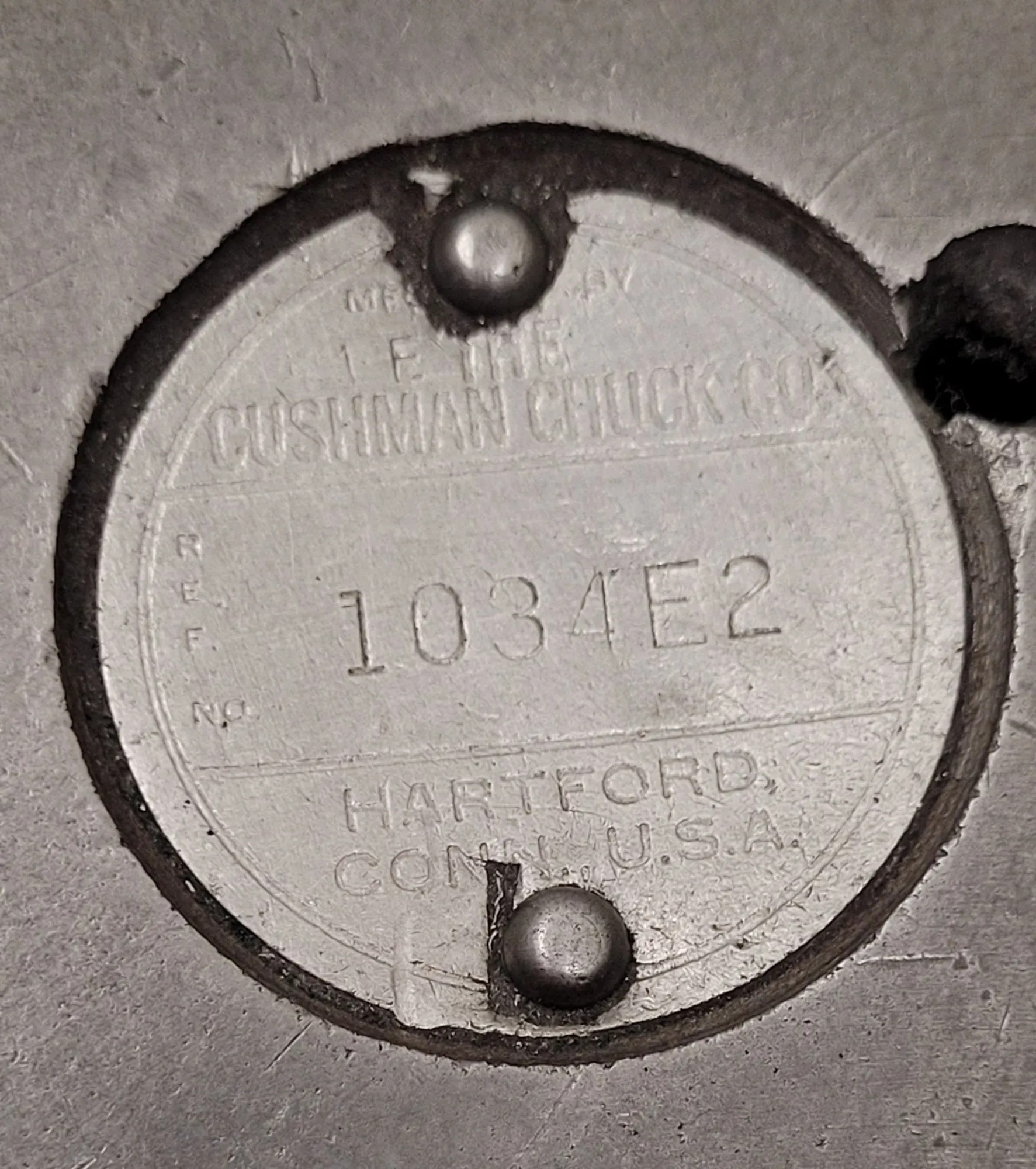 10" Cushman #1034E2, 3-jaw lathe chuck, 2" center hole, 94112 - Image 3