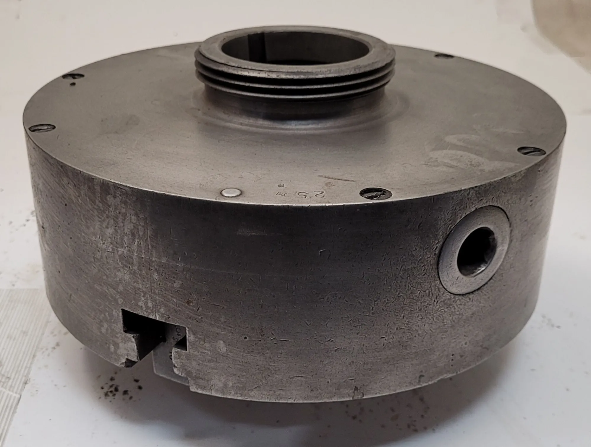10" Cushman #1034E2, 3-jaw lathe chuck, 2" center hole, 94112 - Image 4