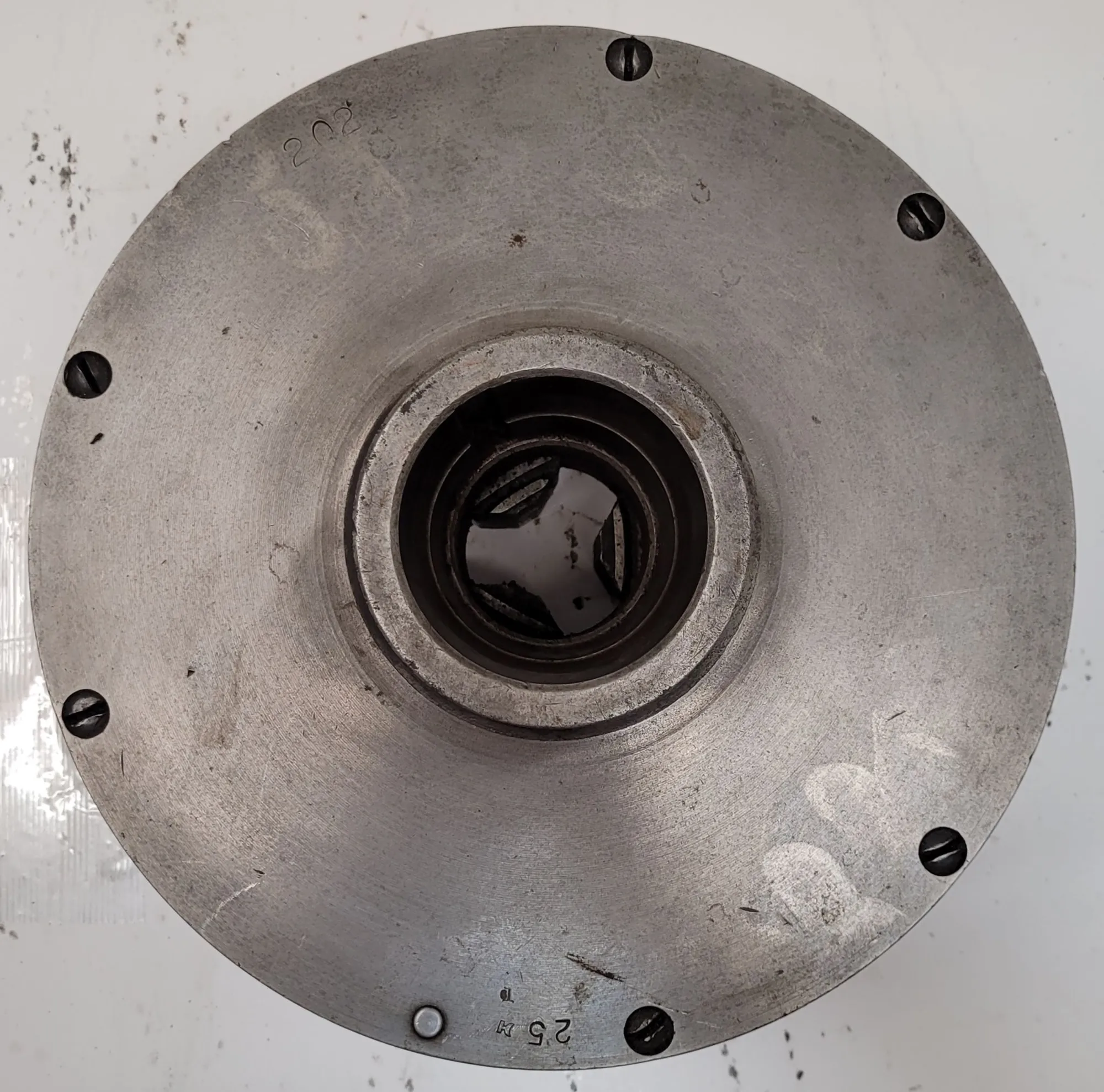 10" Cushman #1034E2, 3-jaw lathe chuck, 2" center hole, 94112 - Image 8
