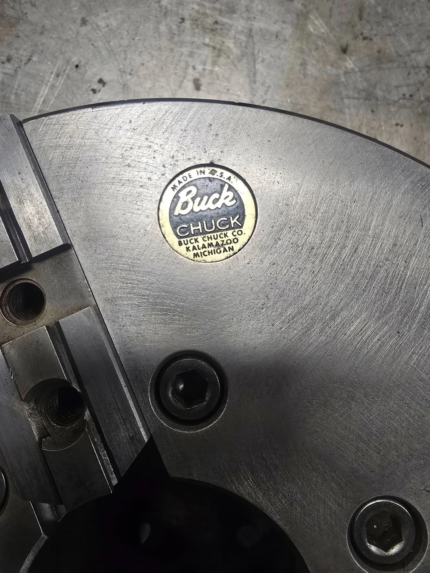 12" Buck, 3-jaw lathe chuck, D1-6 mount, 3-1/4" thru hole, 94055 - Image 4