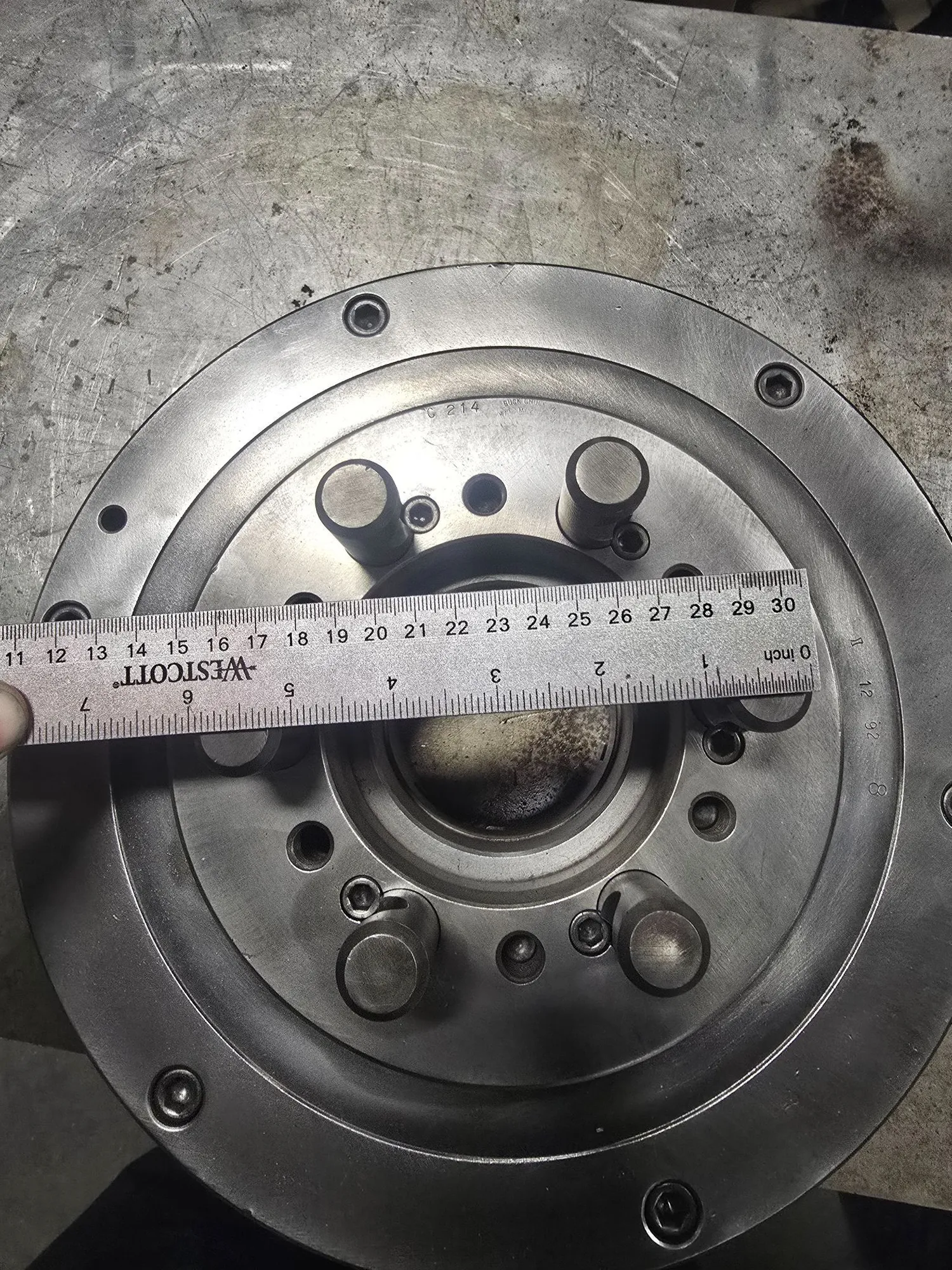 12" Buck, 3-jaw lathe chuck, D1-6 mount, 3-1/4" thru hole, 94055 - Image 7