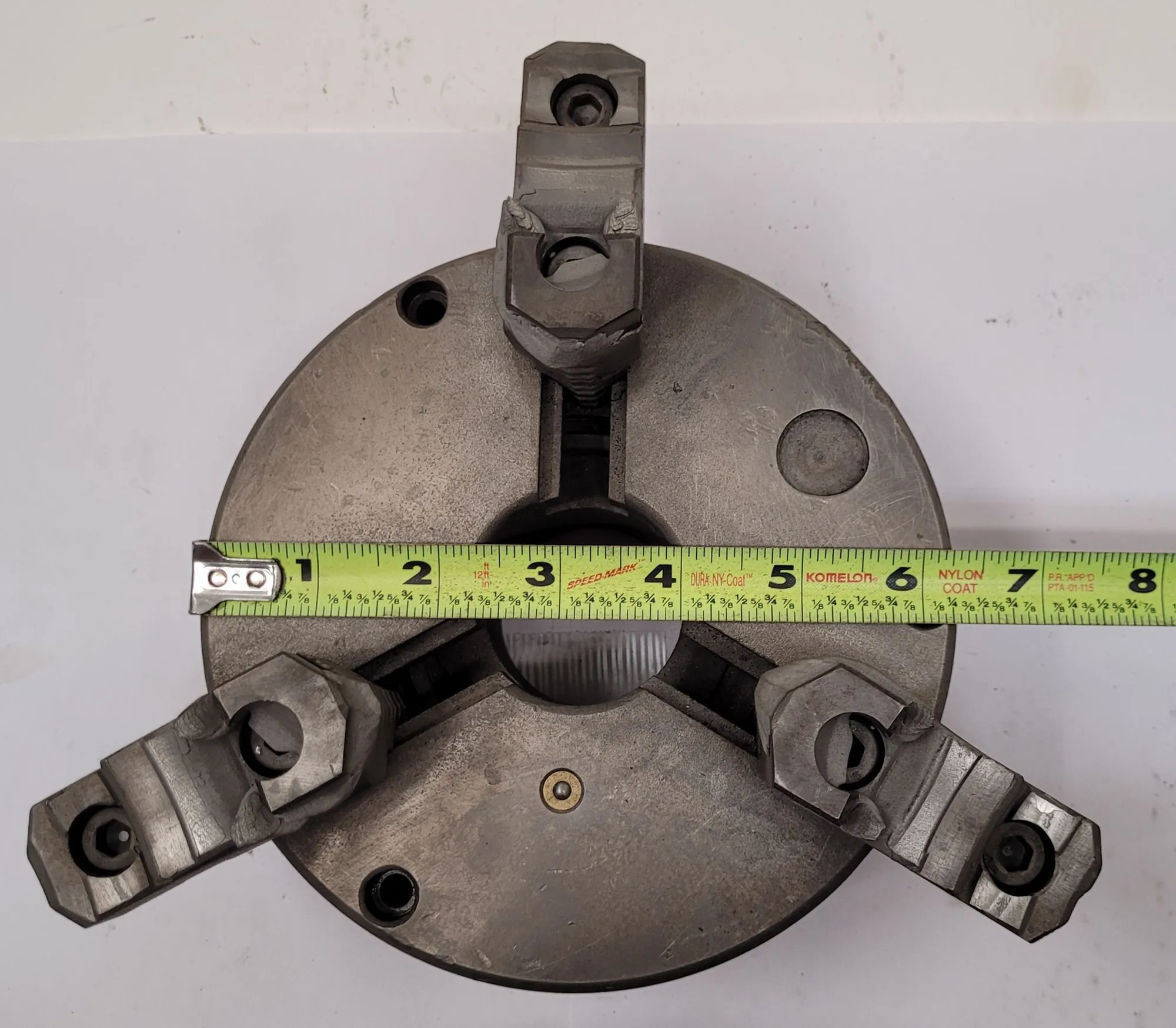 6" Bison, 3-jaw lathe chuck, 1-1/2" center hole, flat back, 94111 - Image 3