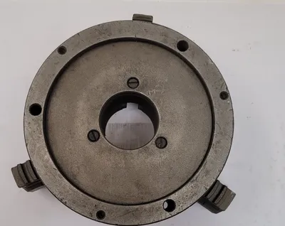 6" Bison, 3-jaw lathe chuck, 1-1/2" center hole, flat back, 94111 - Image 4