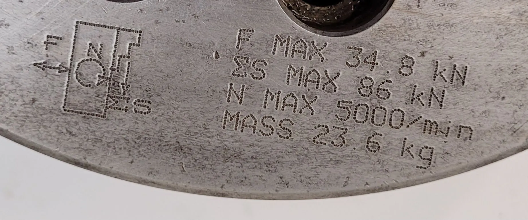 8-1/4" Kitagawa #B-208, 3-jaw open center power lathe chuck, 1.7" thru-hole, 92193 - Image 4