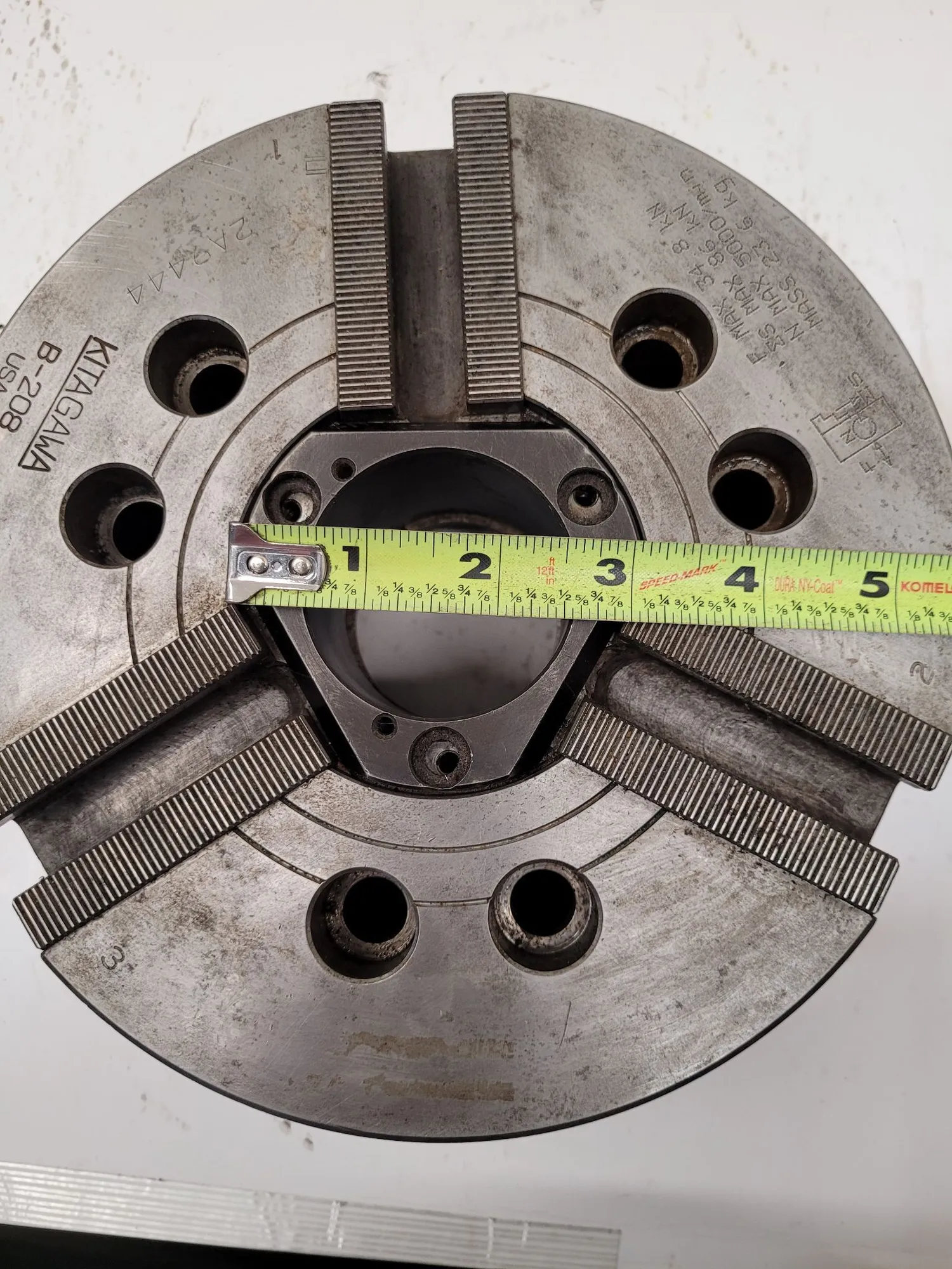 8-1/4" Kitagawa #B-208, 3-jaw open center power lathe chuck, 1.7" thru-hole, 92193 - Image 8