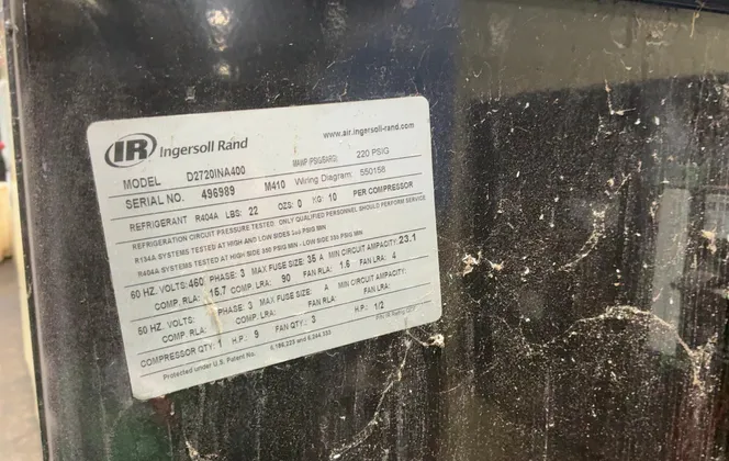 Ingersoll Rand #D2720INA400, Refrigerated Compressed Air Dryer, 9 HP, 460 V. (2 available) - Image 8