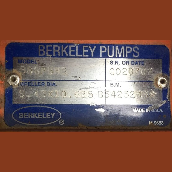 Berkeley #B8GPBMS, 6" Centrifugal Pumps, 10.625" impeller, 50 HP (2 available) - Image 2
