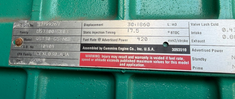 1000 KW Cummins / Onan #DFHD, diesel generator set, 277/480 Volts, 3-phase, 1490 HP @ 1800 RPM, QST30-G5 - Image 8