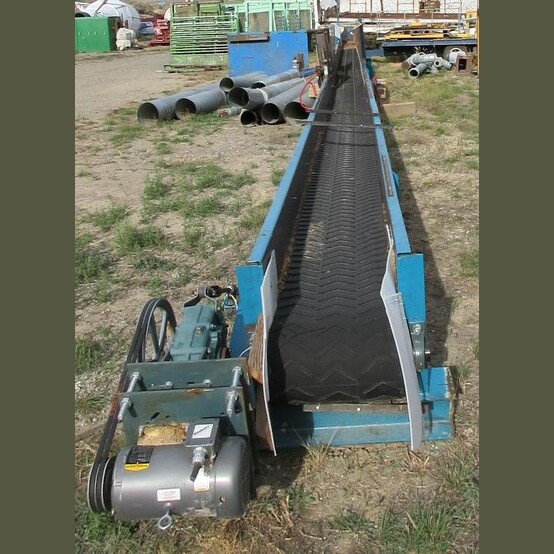 18" x 58' Troughed Channel Conveyor, 0.25" Thick 3 PLY Chevron Belt, 48" width x 63' L x 51" H Overall - Image 3