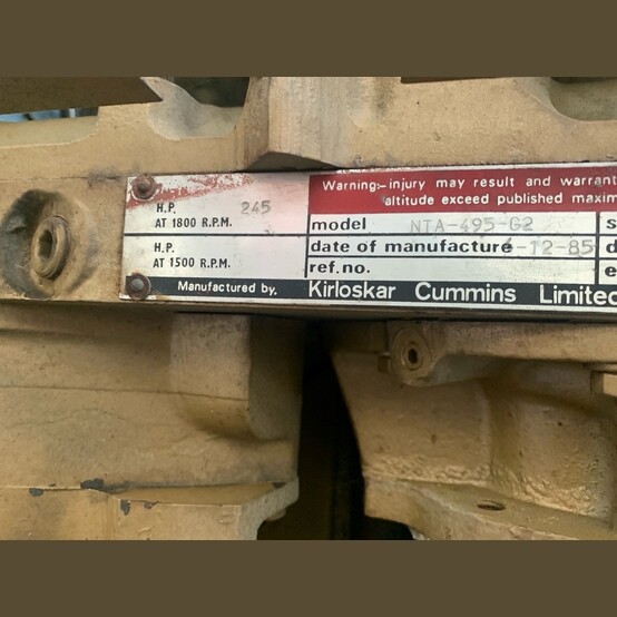 180 KW Kohler, Diesel Generator, 600 Volts, 245 HP Cummins NTA-495-G2 engine, 1800 RPM, control panel, 821 - Image 6