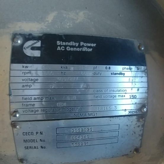 250 KW Cummins #855, Diesel Generator, 480 Volt, trailer mounted, 914 hours, 1990 - Image 8