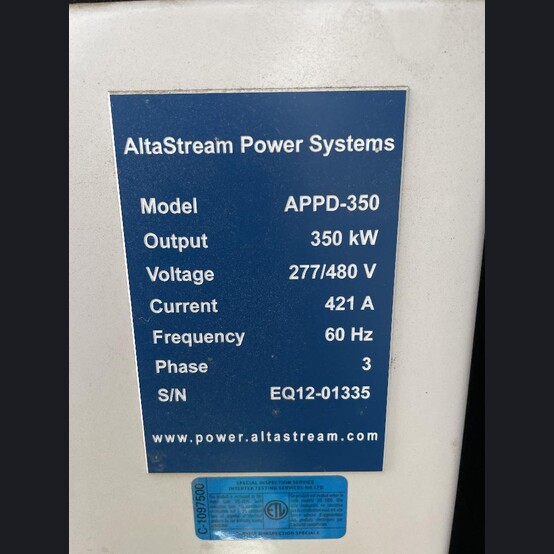350 KW AltaStream #APPD-350, Diesel Generator, 277/480 Volts, 620 HP Perkins 2206D engine, 1800 RPM, DeepSea - Image 3