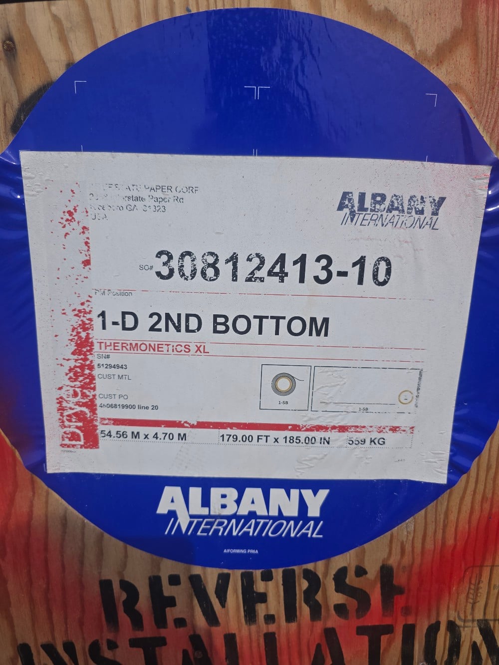Albany Albny #30812413-10 Thermonetics XL, Shoe Press Belt - 179" x 185" - Image 1