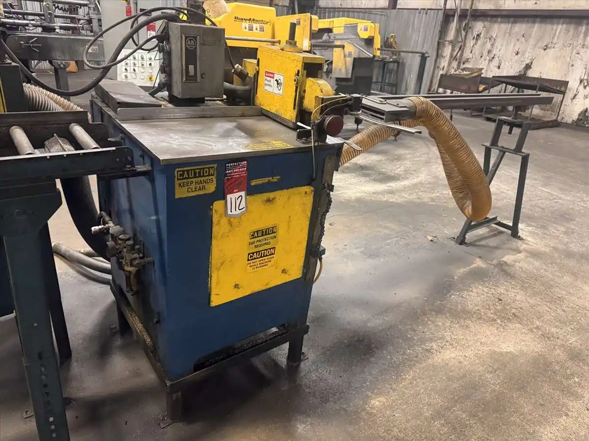 Niles Simmons #SimCut-S180, up-acting aluminum saw, collection system & infeed conveyor - Image 2