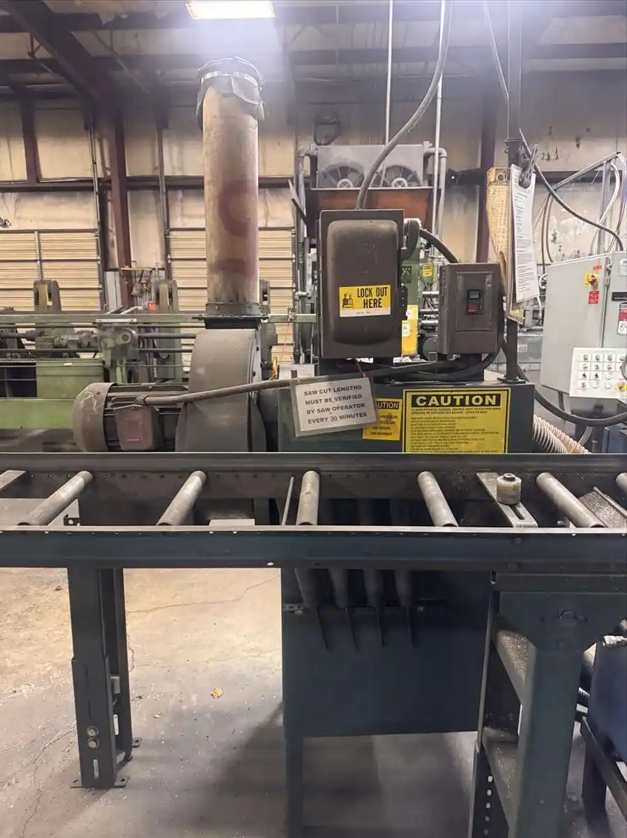 Niles Simmons #SimCut-S180, up-acting aluminum saw, collection system & infeed conveyor - Image 4