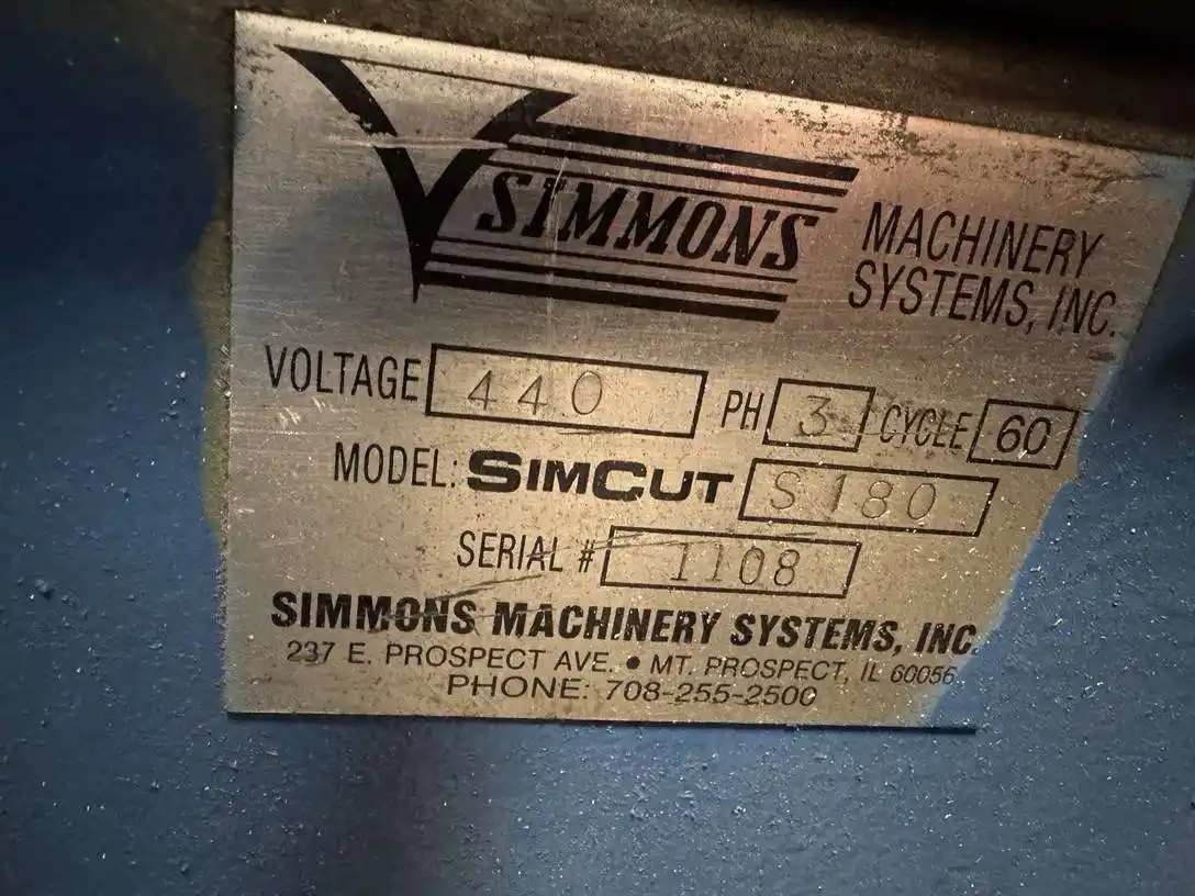 Niles Simmons #SimCut-S180, up-acting aluminum saw, collection system & infeed conveyor - Image 5