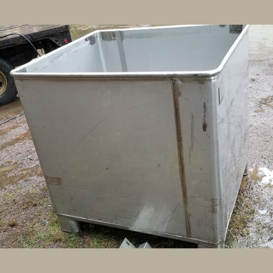 300 gallon 360 U.S. gal.) Custom Powder Systems #515236, Stainless Steel open top square tank, 2005 (3 - Image 1