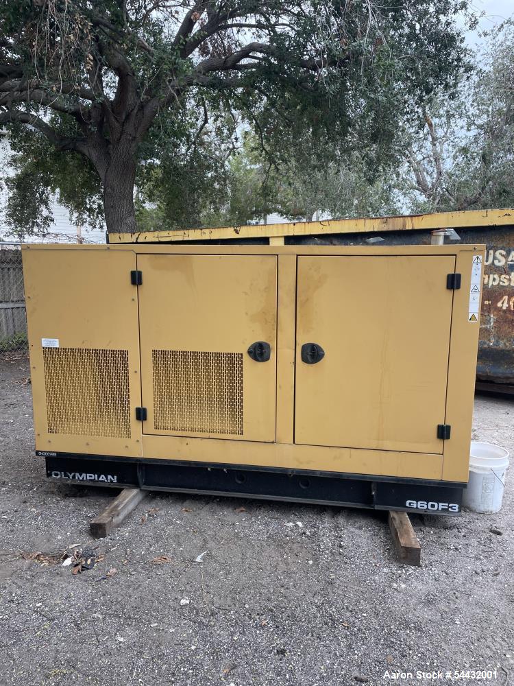 60 KW Olympian #G60F3, natural gas generator set, weather enclosure - Image 1