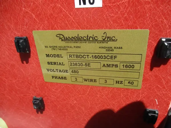 1600 Amp. Russelectric #RTBDCT-16003CEF, automatic transfer switch transfer switch, 480 Volts - Image 3
