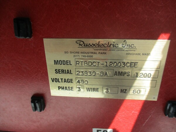 1200 Amp. Russelectric #RTBDCT-1200, automatic transfer switch transfer switch, 480 Volts - Image 2
