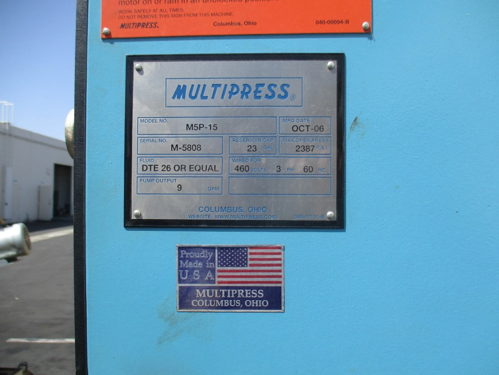 15 Ton, Multipress #MSP-15, hydraulic C-frame press - Image 5