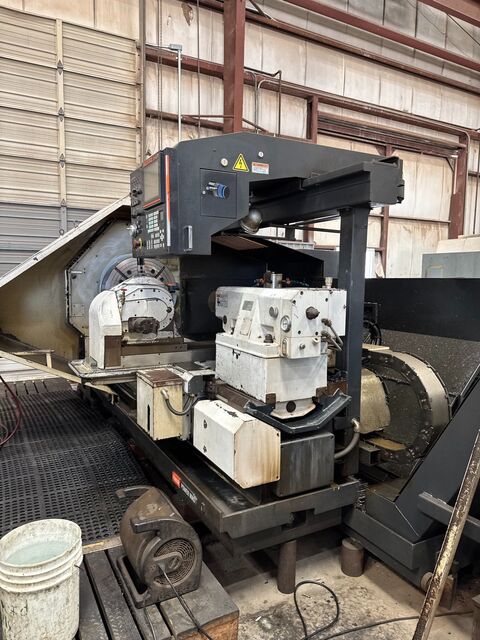 34" x 80" Mazak #Powermaster-Universal, Hollow Spindle Lathe, 14.7" spindle bore, Front & Rear Manual Chucks - Image 1