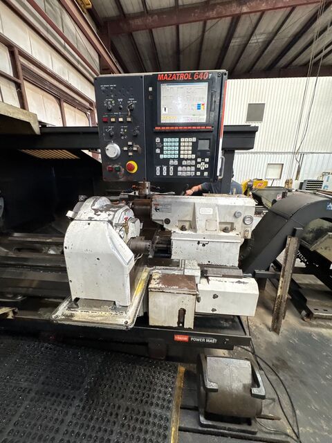 34" x 80" Mazak #Powermaster-Universal, Hollow Spindle Lathe, 14.7" spindle bore, Front & Rear Manual Chucks - Image 5
