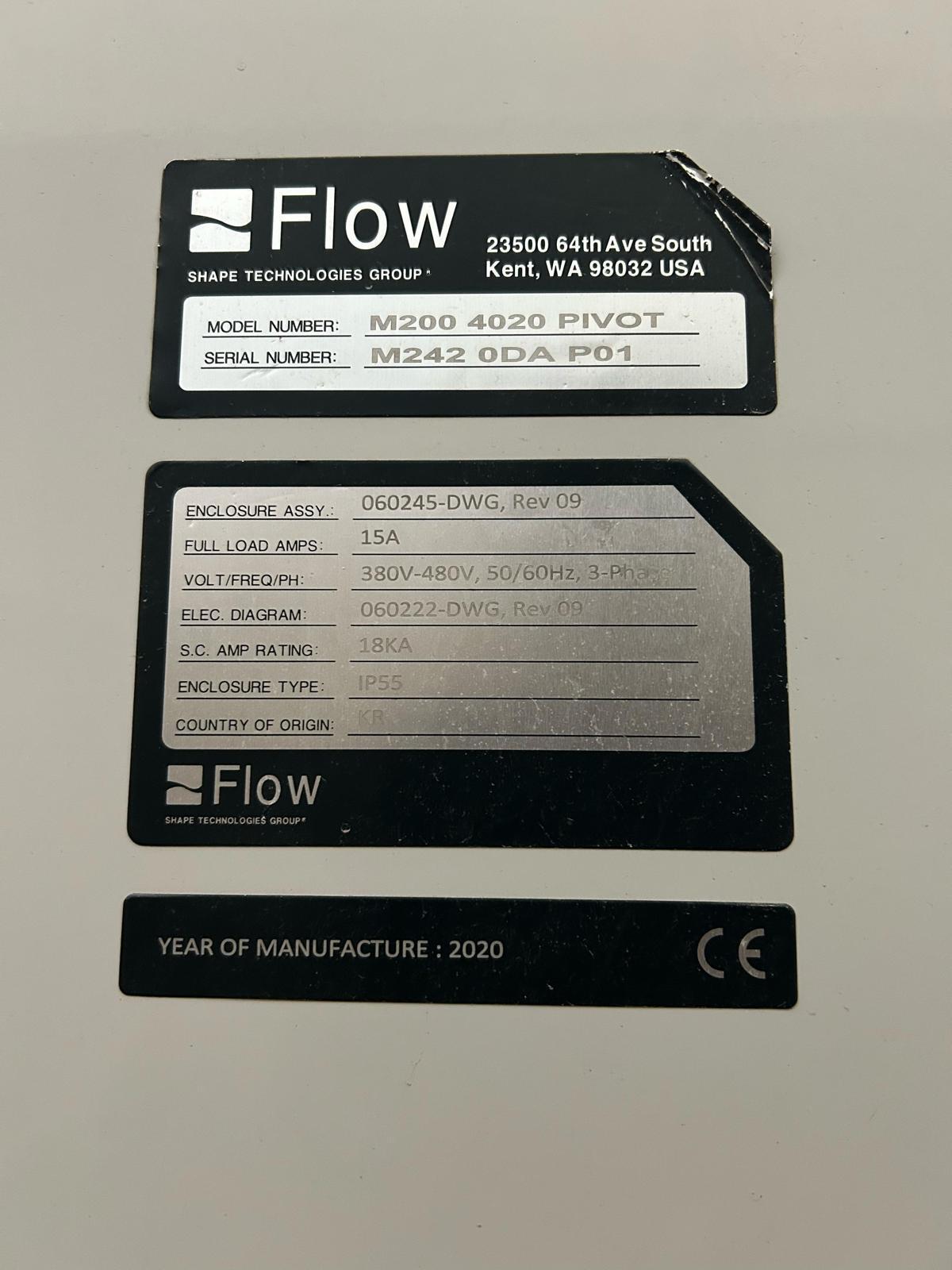 Flow #Mach-200-4020-Pivot, waterjet, 6.6'W x 13.1'L table, 30 HP, 60000 psi, 2020 (2 available) - Image 10