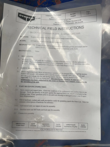 Evapco, Sump Connection Kit - Image 3