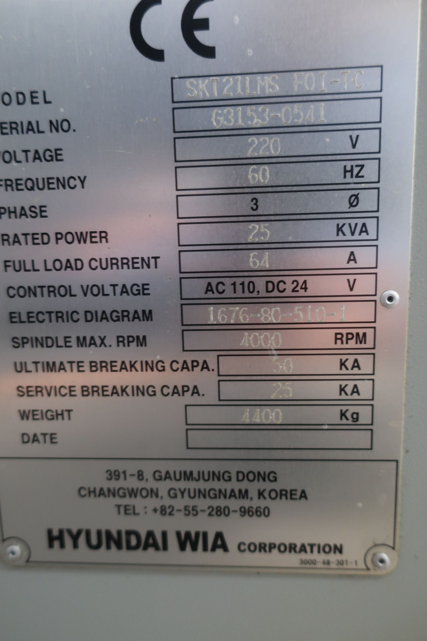 Hyundai Kia #SKT21LMS, CNC turning center, 21.7" swing, 2.5" bar, live tooling, sub spindle, 4,000 RPM, 15 - Image 9