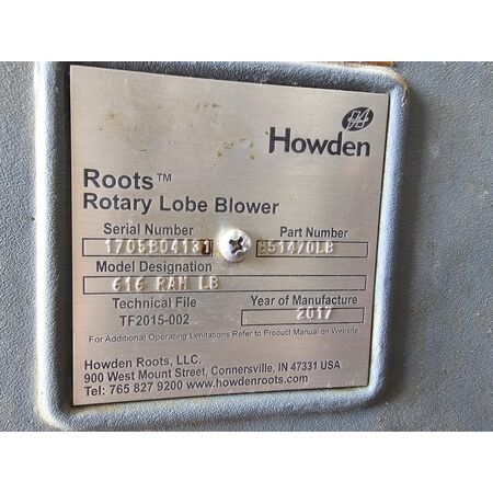 1006 cfm, 8.25 psi, Howden Roots #616-RAM-LB, rotary lobe PD blower package, 100 HP, 460 V., 3-phase (5 - Image 3