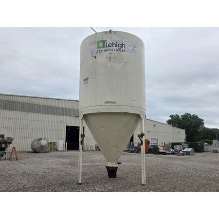 Meridian Manufacturing #SK1010, Carbon Steel cone bottom hopper silo, 10' diameter, 21'-1" OH, 20" discharge - Image 2